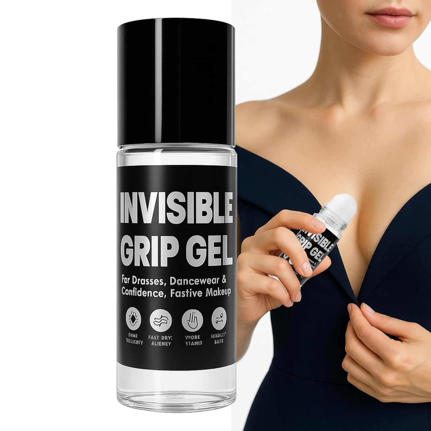 Anti-Slip Roll-On Glue for Clothes, 2Oz Invisible Fashion Adhesive for Dancers, Clothing Grip Solution for Legs, Socks, Costumes &ndash; Sweat Resistant, Residue-Free, Strong Hold image number 3