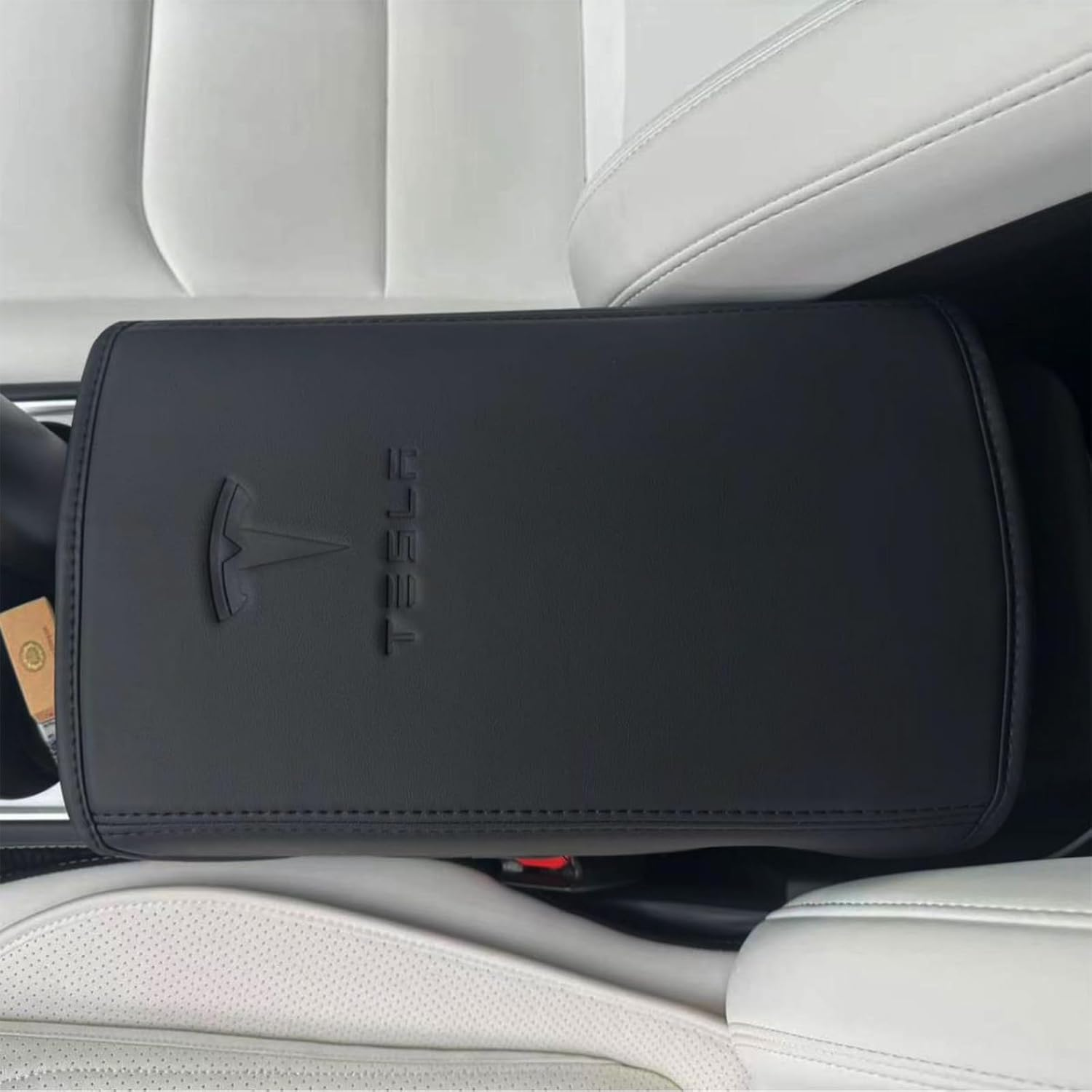 Armrest Cover for Tesla Model Y 2025-2020 and Model 3 2023-2017 Central Control Leather Arm Rest Cushion Pad Protection Car Interior Accessory for Tesla Model Y/3 image number 2