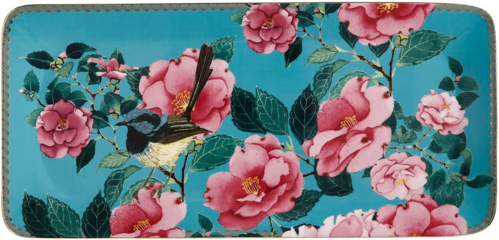 Maxwell & Williams Teas & C'S Silk Road Rectangle Platter 33X15.5Cm Aqua Gift Boxed image number 2