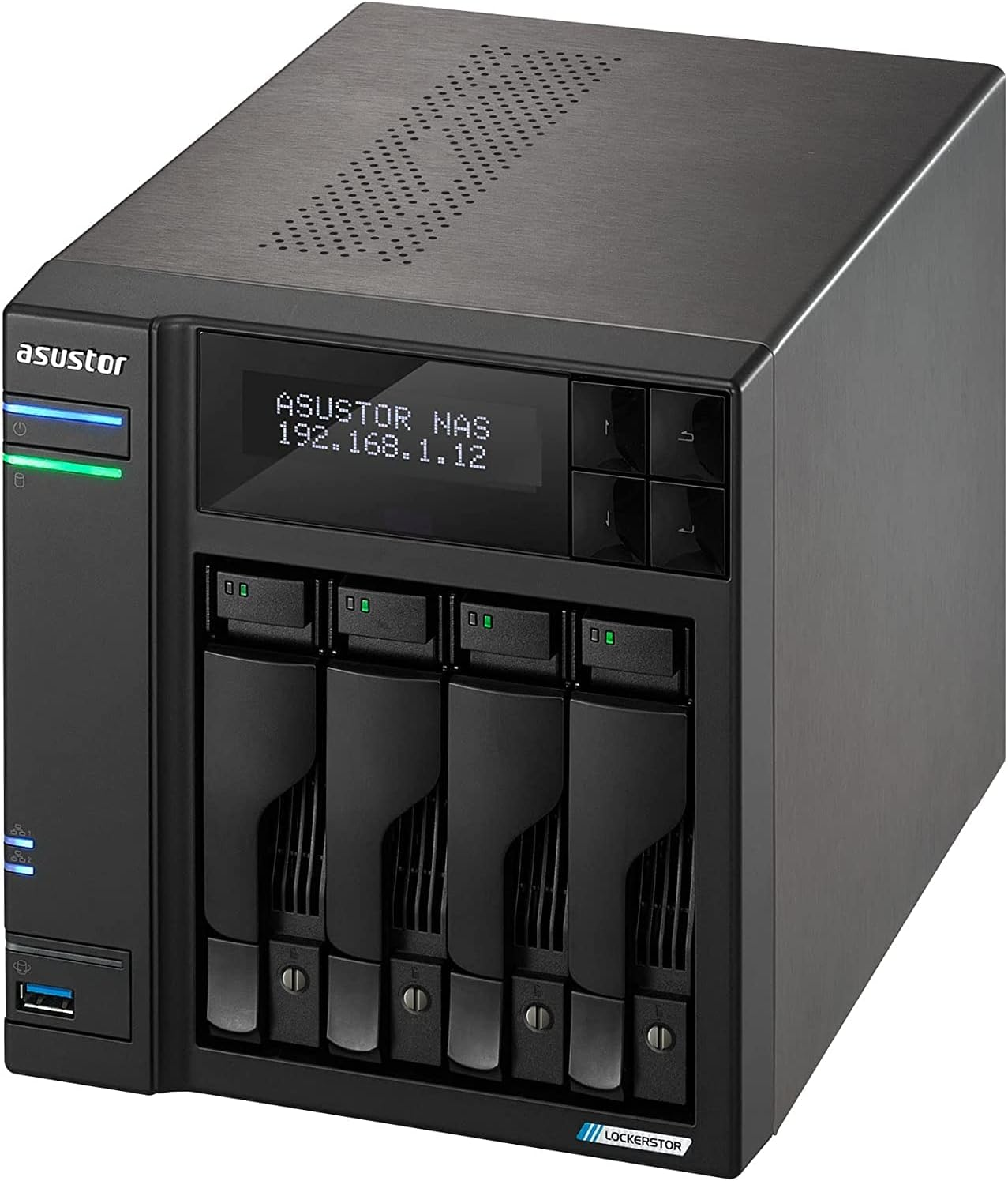 Asustor Lockerstor 4 Gen 2 AS6704T | 4 Bay NAS, Quad Core 2.0Ghz CPU, 4 M.2 Pcie 3.0 SSD Slots, 2 2.5Gbe Ports, 4GB RAM DDR4, Network Attached Storage (Diskless) image number 6
