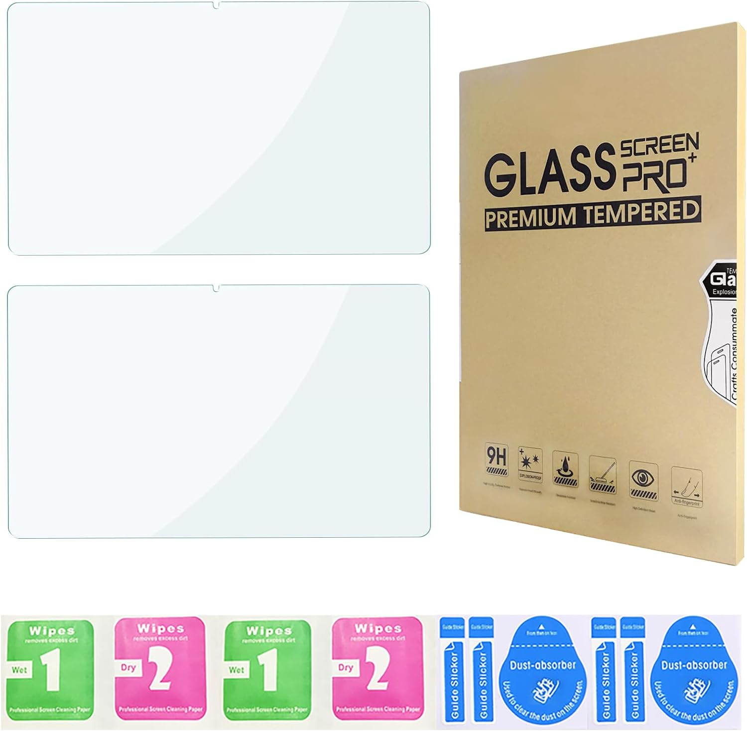 Bighan 2 Pack Screen Protector Compatible with Samsung Galaxy Tab A9 plus 11 Inch, 9H Hardness Tempered Glass Film Clear Anti-Bubble Full Coverage Foil image number 3