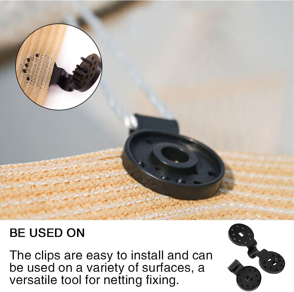 50 Pack Shade Cloth Heavy Duty Lock Grip Greenhouse Shade Cloth Fixing Clip for Shade Nets Patio Mesh Tarpaulins Garden Shades Bird Netting Shade Fabric Accessories - Black-100 Pack image number 2
