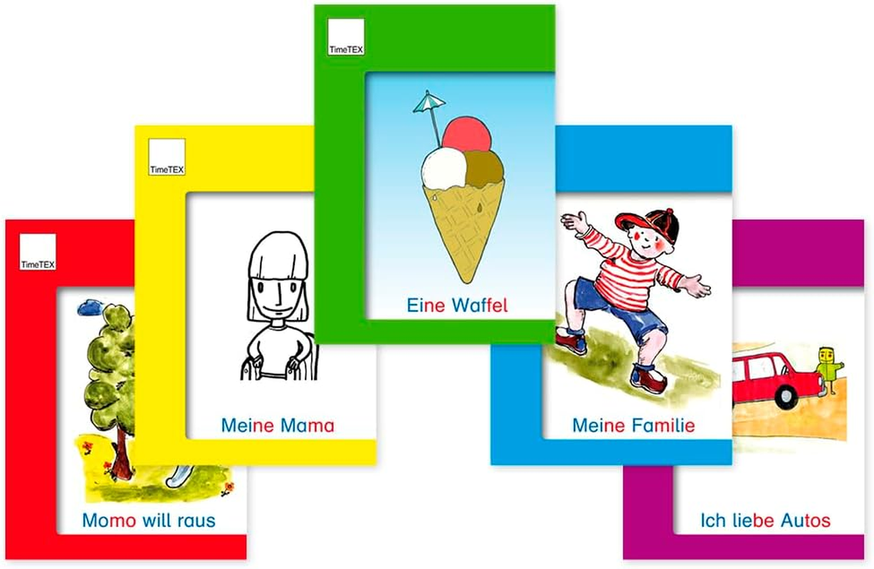 Timetex - Set of Reading Books A6, Purple Series | First Reading Books for School with Simple, Words and Clear Assignment Word Picture | Contents: 6 Booklets with 8 Pages for 5Th Grade