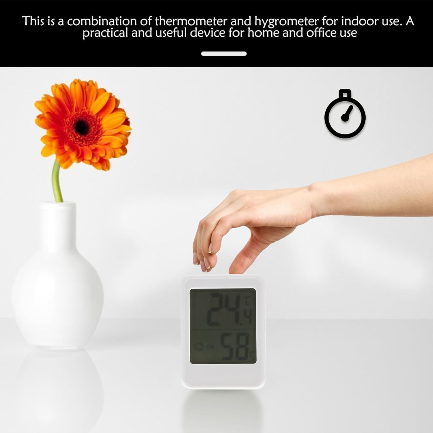 Mipcase High Precision Digital Thermometer Hygrometer Indoor Temperature Humidity Monitor Compact Accessory for Home Office with Stable Accurate Sensor and Low Power Consumption image number 5