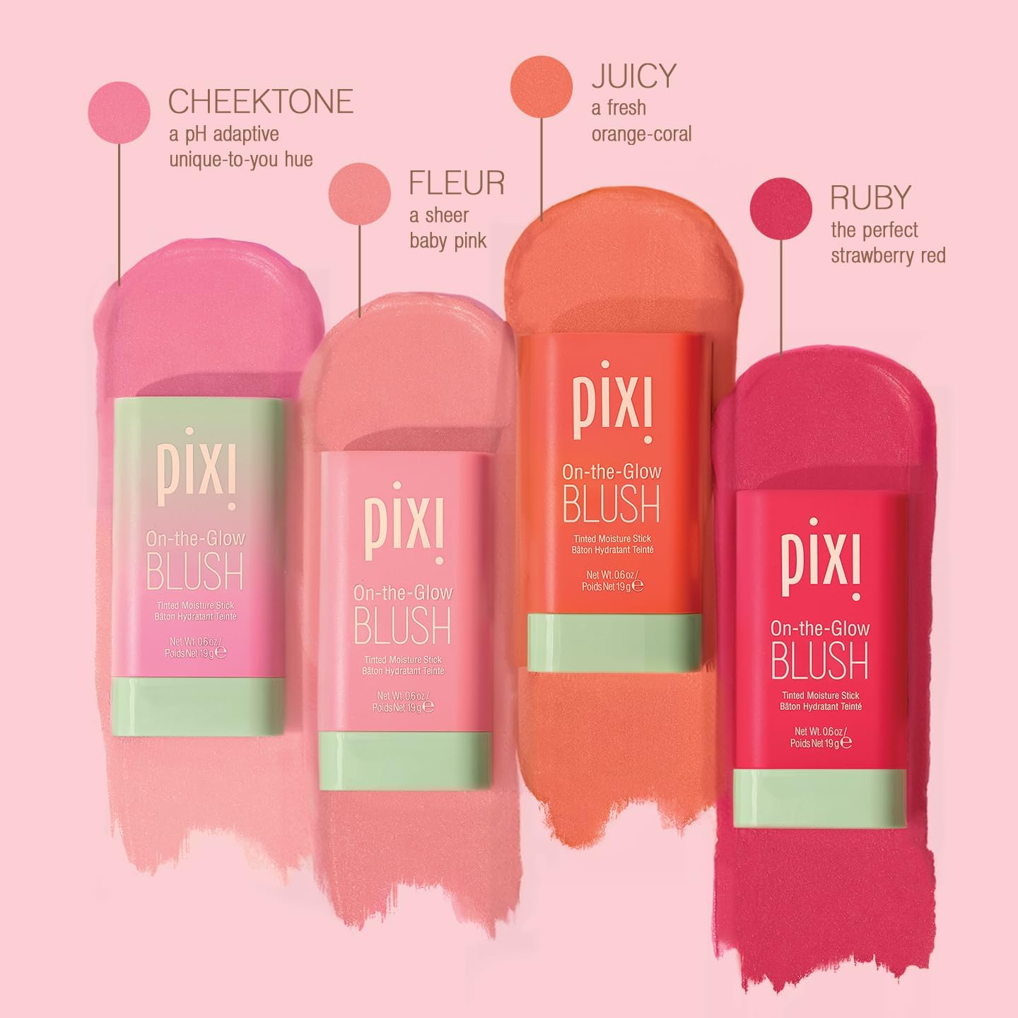 Pixi on the Glow Blush Juicy Hydrating Tinted Moisture Blush Stick 19G/0.6Oz image number 1