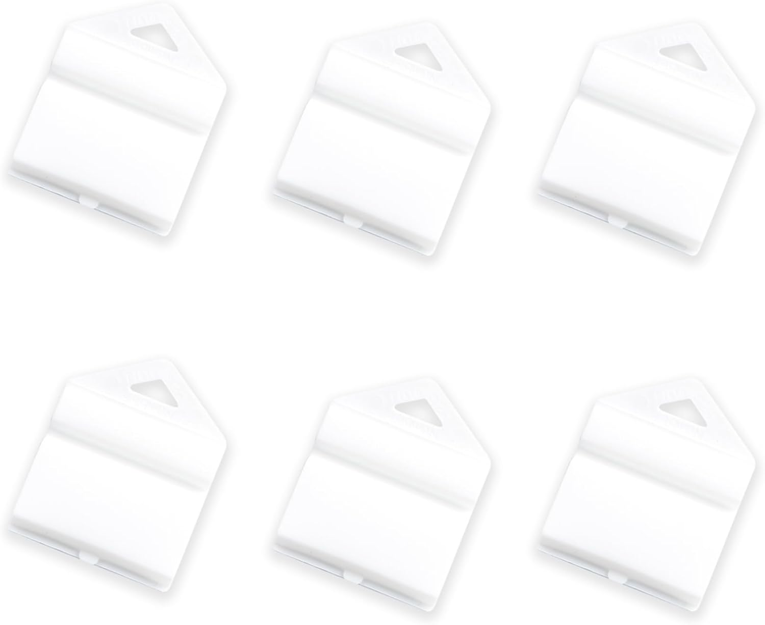 6&times;White L & P Plate Holder Clips - Number Plate Mounting Kit for Cars - Durable Plastic Car Accessories image number 2