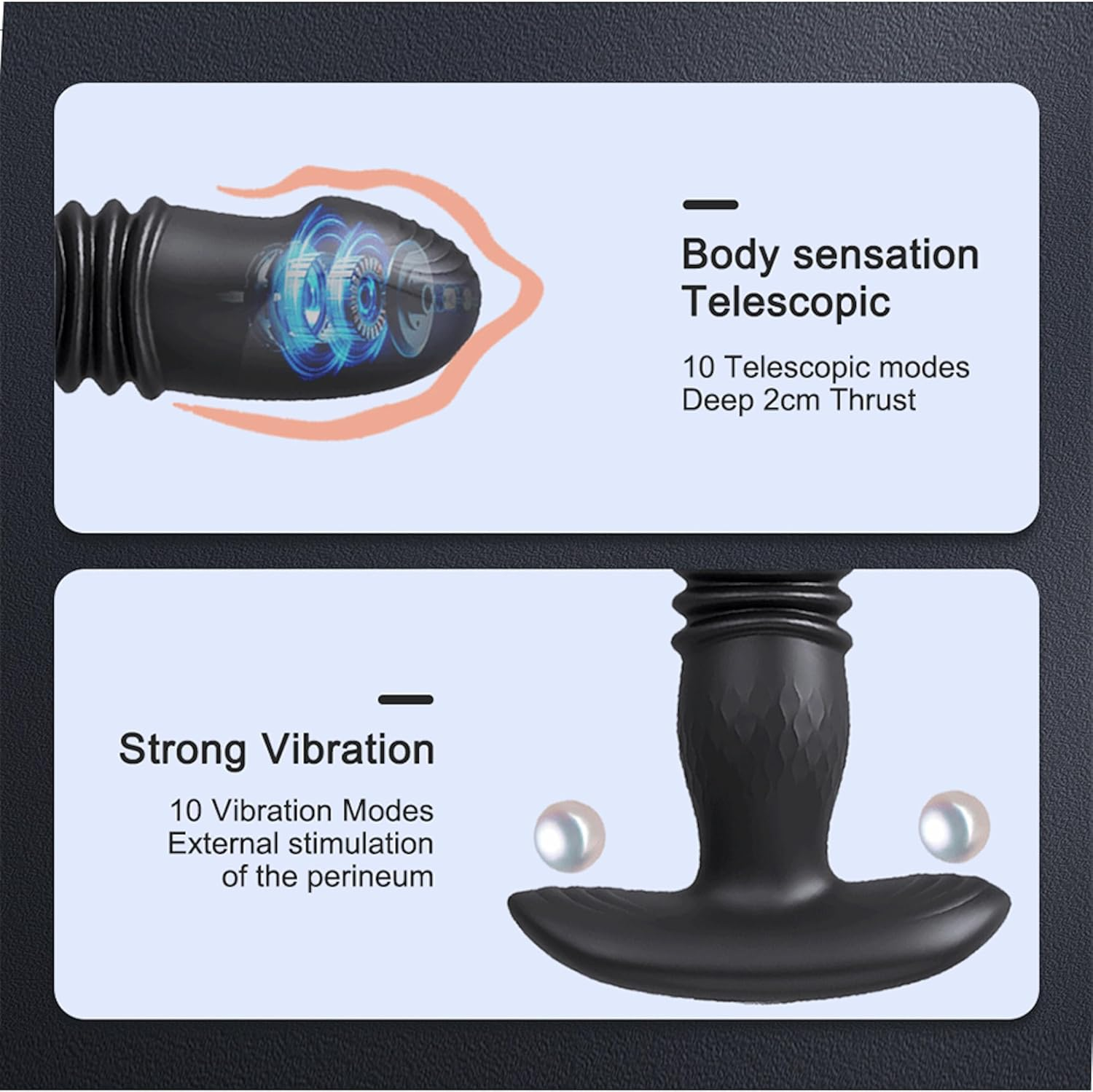 10 Thrusting Modes Stretching Tool with Automated Mechanism Men'S Training Extender, Plug Extender Docking Silicone Back Field Tail Massager, Bodybuilding Toys Portable Prostata Massaging image number 2