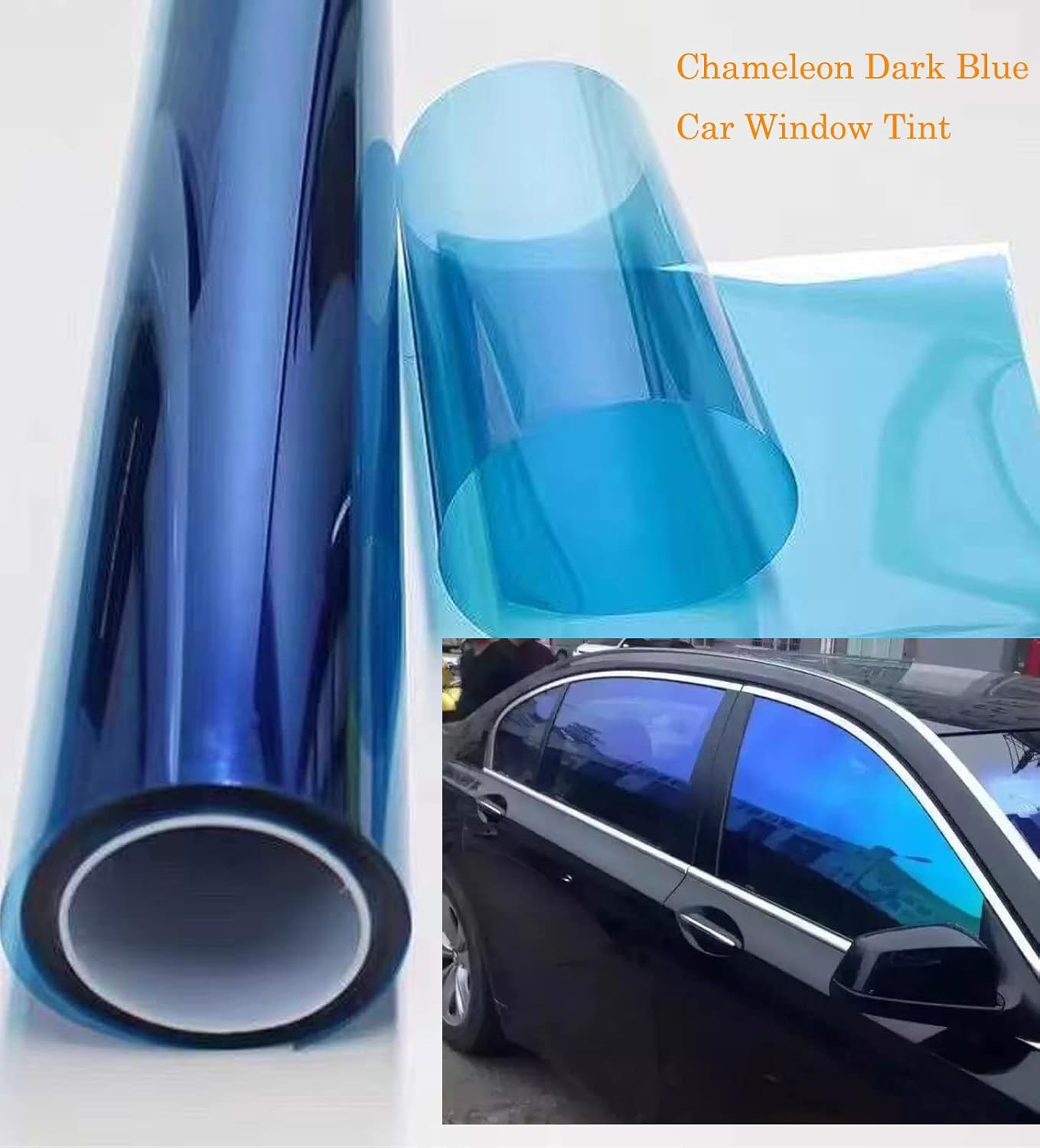 ASENDIWAY Chameleon Window Tint Film for Cars, Car Window Tint Dark Blue Solar Protection Film Scratch Resistant 65% VLT Windshield Sun Shade Heat & UV Block image number 5