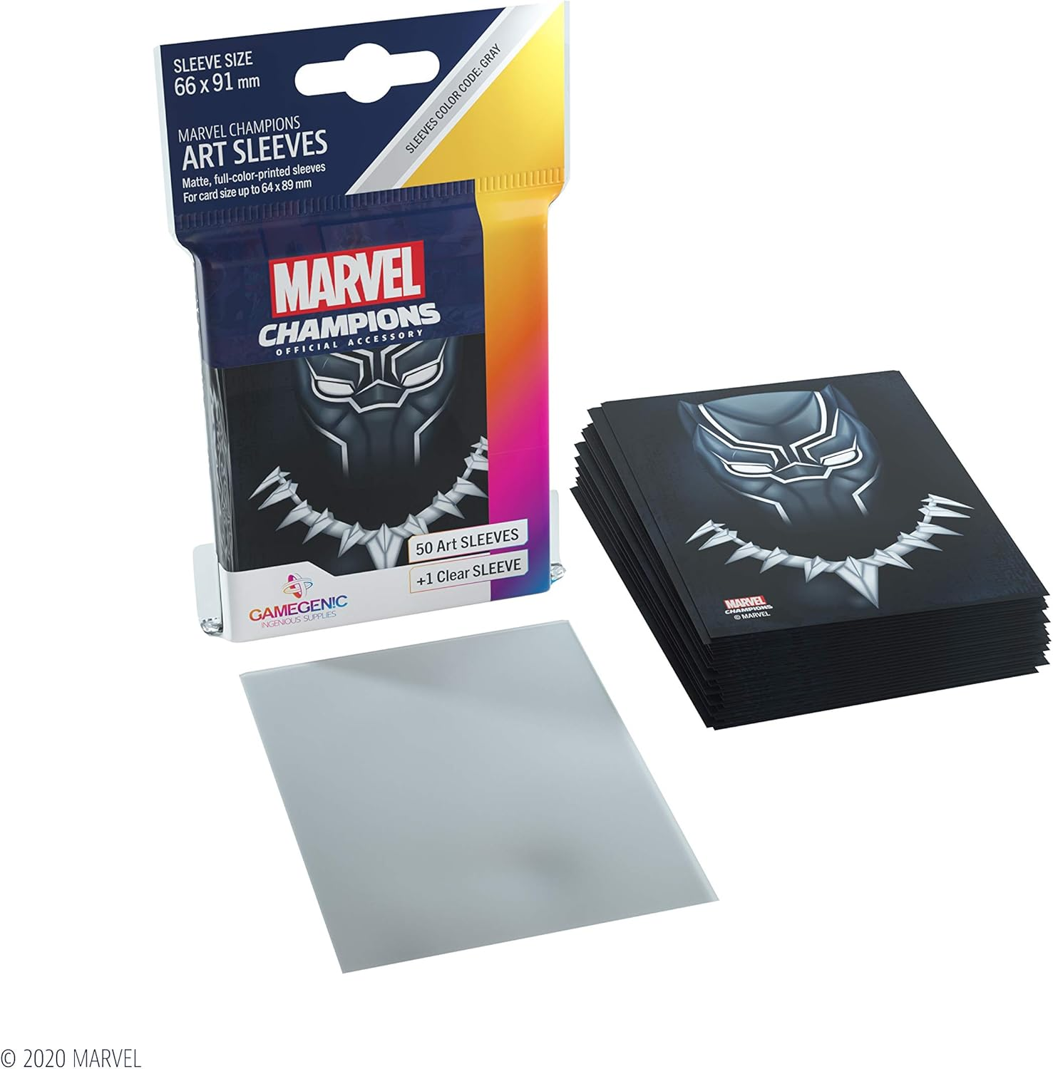 Game Genic Black Panther Marvel Champions Art Sleeves, 66 Mm X 91 Mm, 50 Sleeves image number 4
