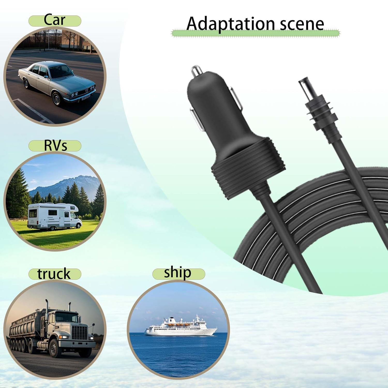 Loimon 12V Car Cord, for Starlink Mini, 3M/10FT in Length. Car Power Cord, for Use in Car, Rvs, Trucks and Ship image number 4