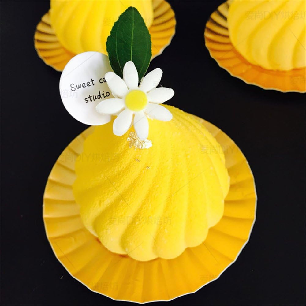 Spiral Castle Shape Silicone Molds Cake Decorating Tools Bakeware French Dessert Mousse Cake Mold Baking Cupcake Silicone Mousse Mold - 6 Cavities (Spiral Castle) image number 5