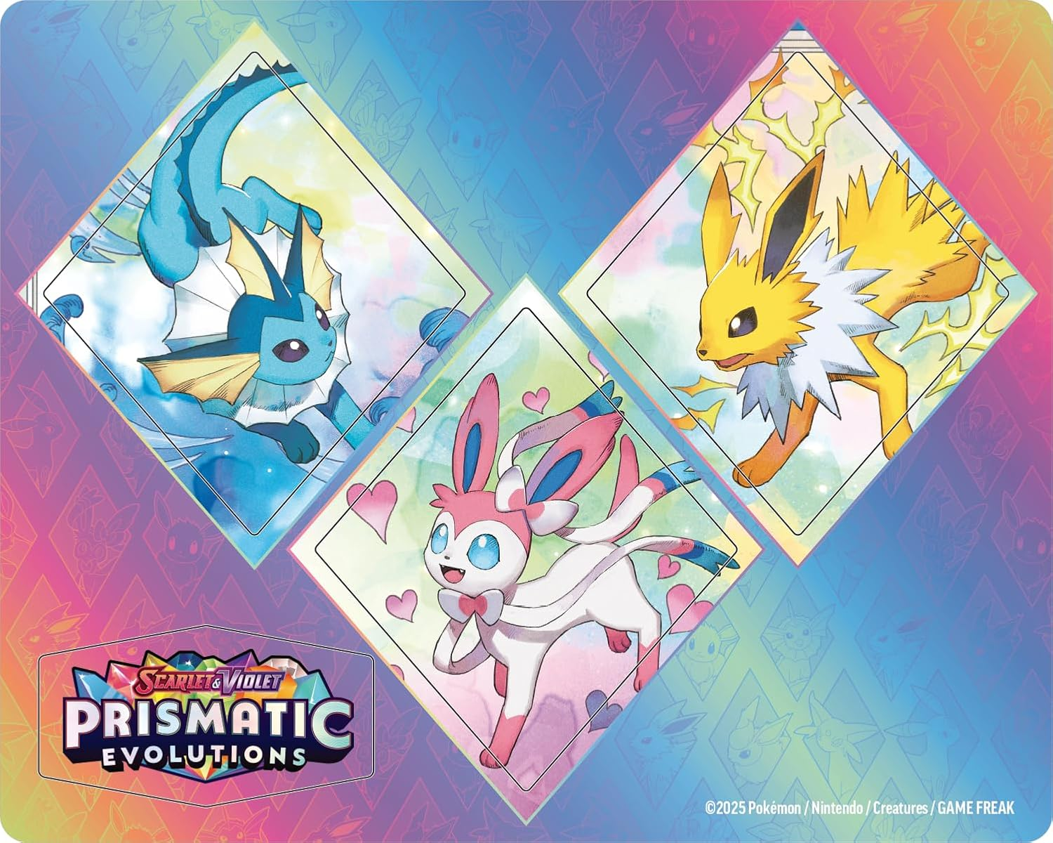 Pok&eacute;mon TCG: Scarlet & Violet&mdash;Prismatic Evolutions Tech Sticker Collection &ndash; Sylveon (1 Foil Promo Card & 3 Booster Packs) image number 1