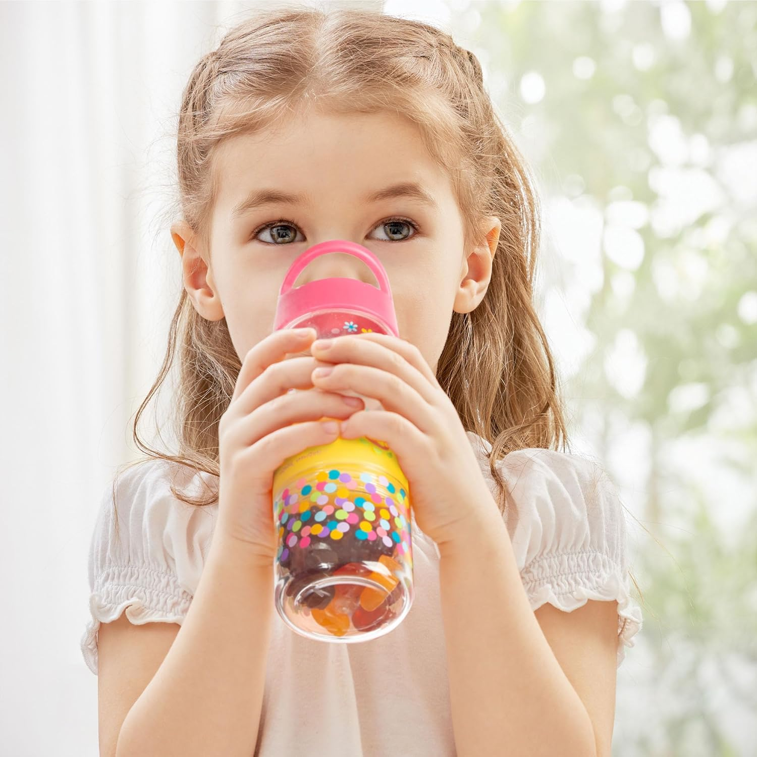 Stephen Joseph SIP and Snack Sloth Bottle Combo Bottle 350Ml + Snack Cup 104Ml, 2.5&rdquo;X 8.25&rdquo; (6.3Cm X 2Cm), Pink image number 1