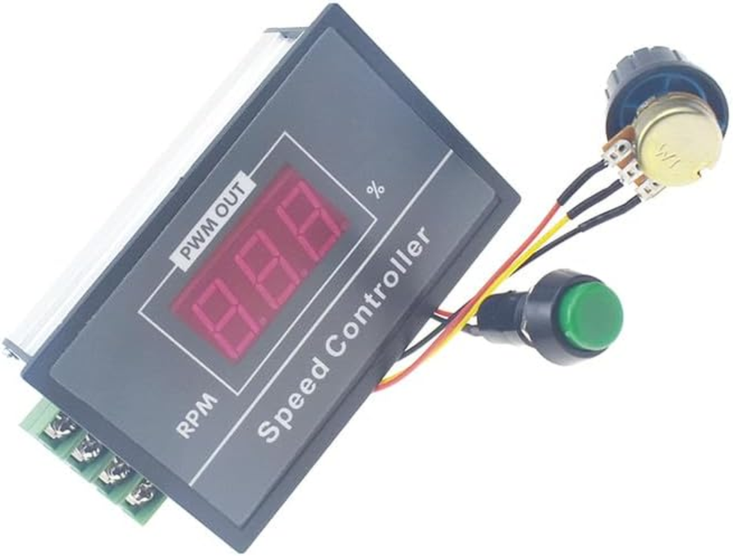 2Pcs PWM DC Motor Speed Controller DC 6-60V 6V 12V 24V 48V 30A LED Digital Display Slow Start with an Adjustable Momentary Start Stop Switch and a Speed Control Potentiometer image number 1