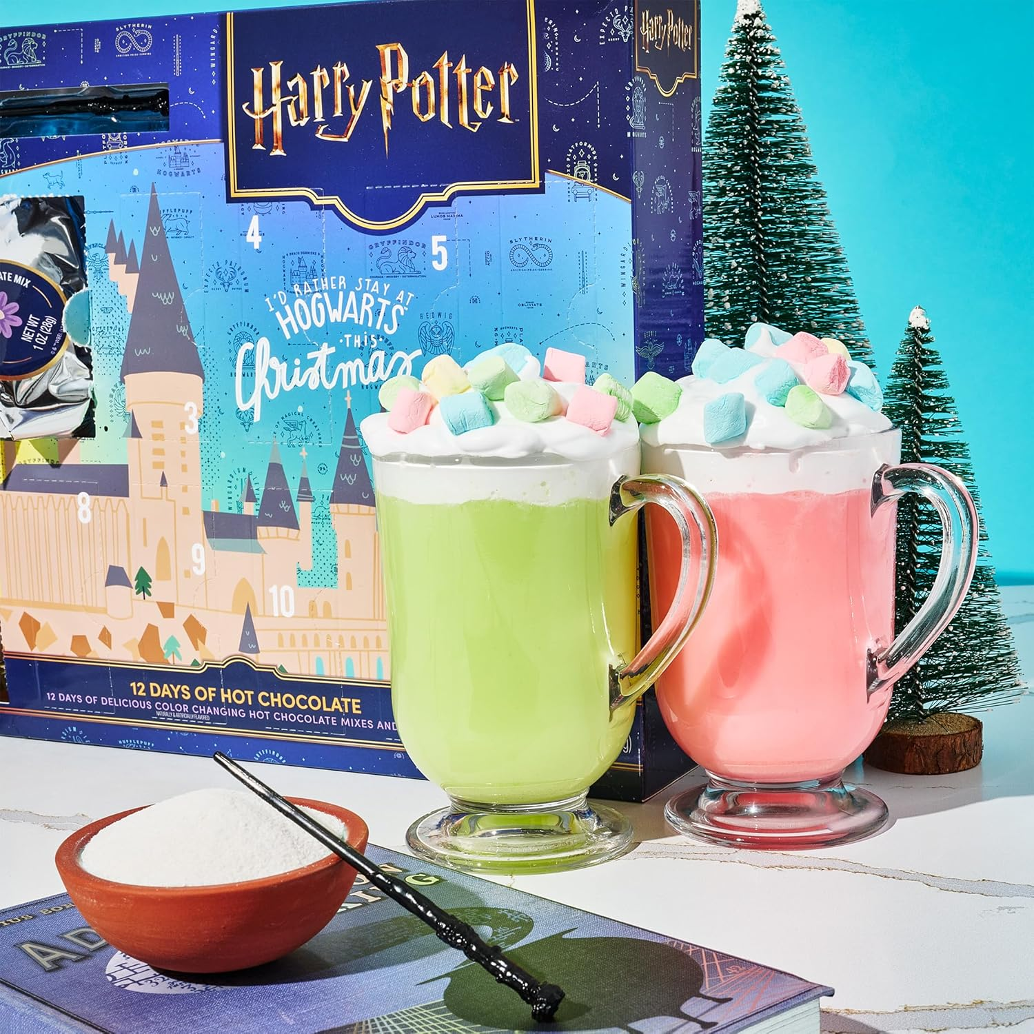 HARRY POTTER 12 Days of Hot Chocolate, Includes 12 Color-Changing Hot Chocolate Mixes in 4 Colors and 1 Stir Wand, Officially Licensed image number 6