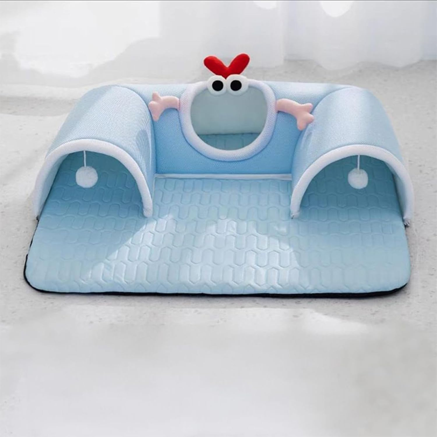 Cat Tunnel Bed,Large Cat Bed Cave with Tunnel | Breathable Nest Interactive Toys for Kitten Puppy Sleeping Boredom Sleeping Indoor Apartment Enrichment Winter Summer - M Blue image number 5