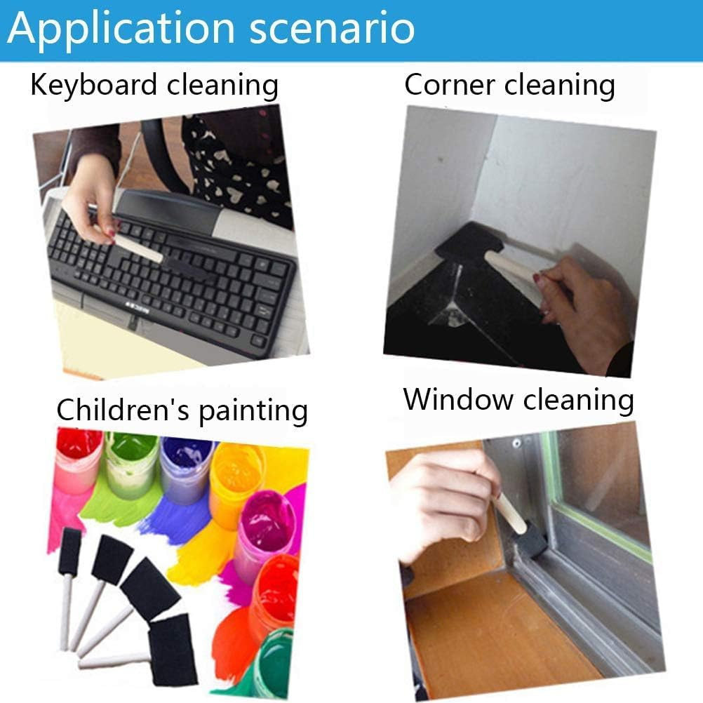 Wood Handle Sponge Paint Brushes,8Pcs Foam Sponge Wood Handle Paint Brushes,Foam Paint Brushes Black Sponge Brushes Wood Handle Foam Brushes,Wood Handle Sponge Paint Brushes Foam Brushes for Painting image number 6