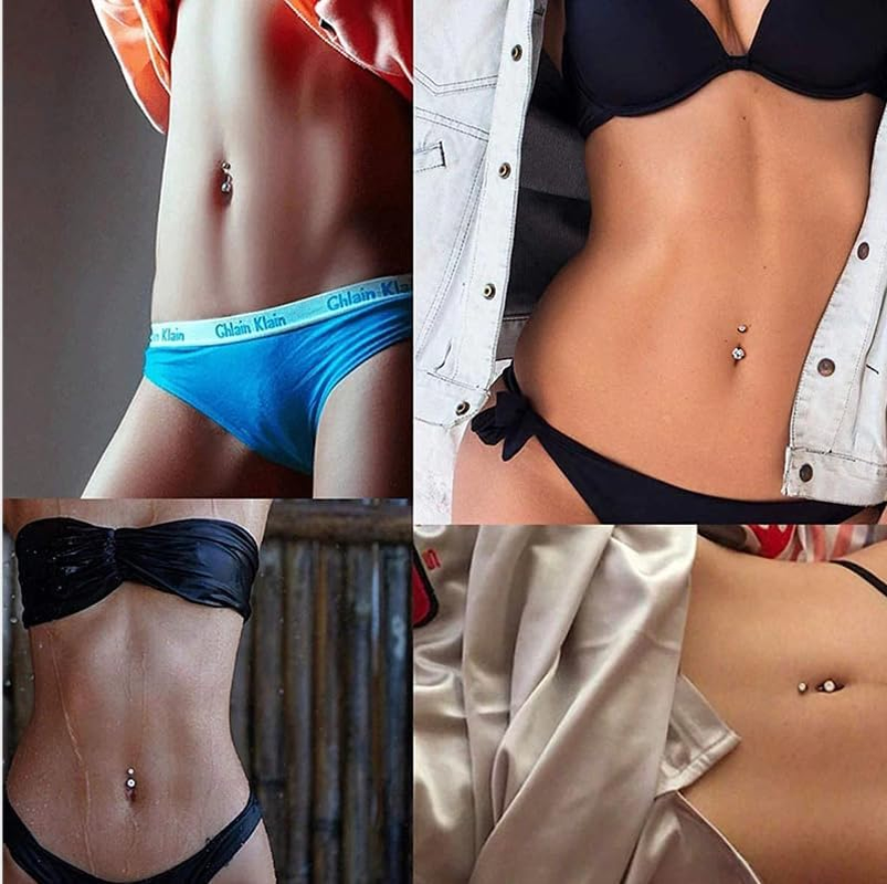 Zolure 14G 10MM Belly Button Ring Hypoallergenic Dangling Clicker Hoop Belly Piercing Jewelry for Women image number 6