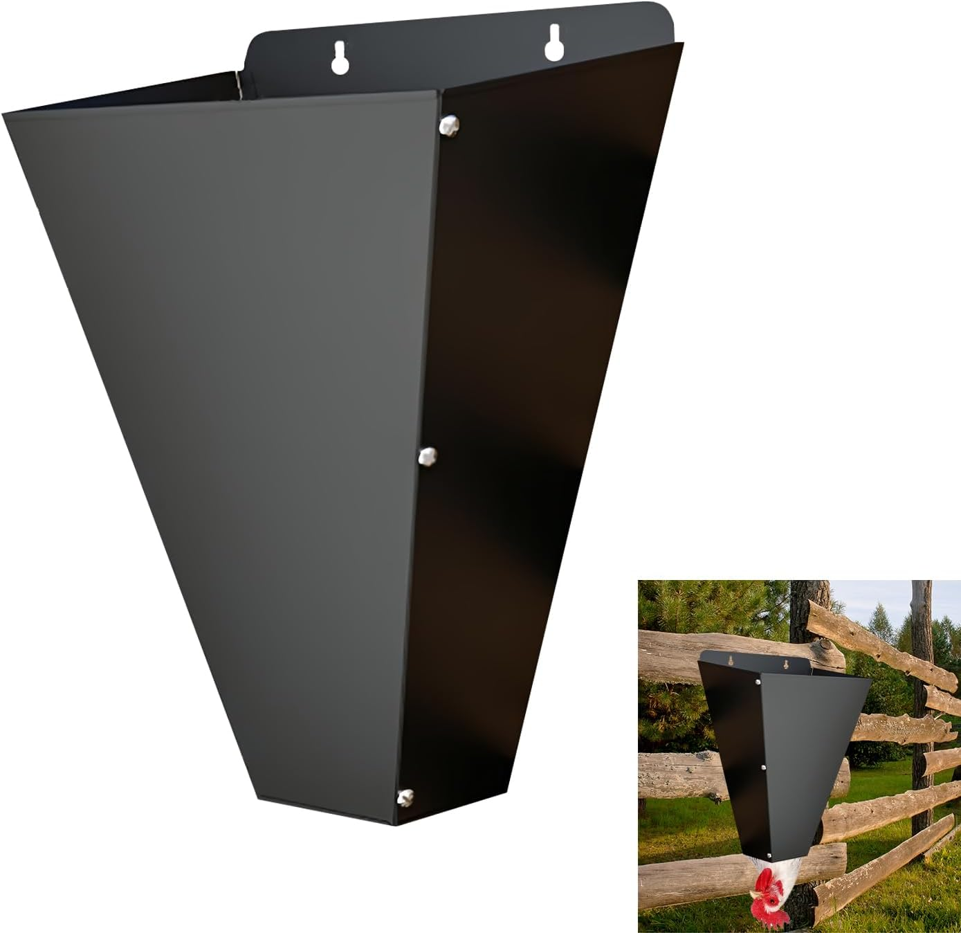 Medium Size Chicken Cone, Heavy Duty Steel Poultry Restraining Cones for Chicken, Flat Back Funnel Design, Killing Cone for Layers, Broilers, Roasters, Turkeys up to 8 Pounds, Easy to Clean image number 5