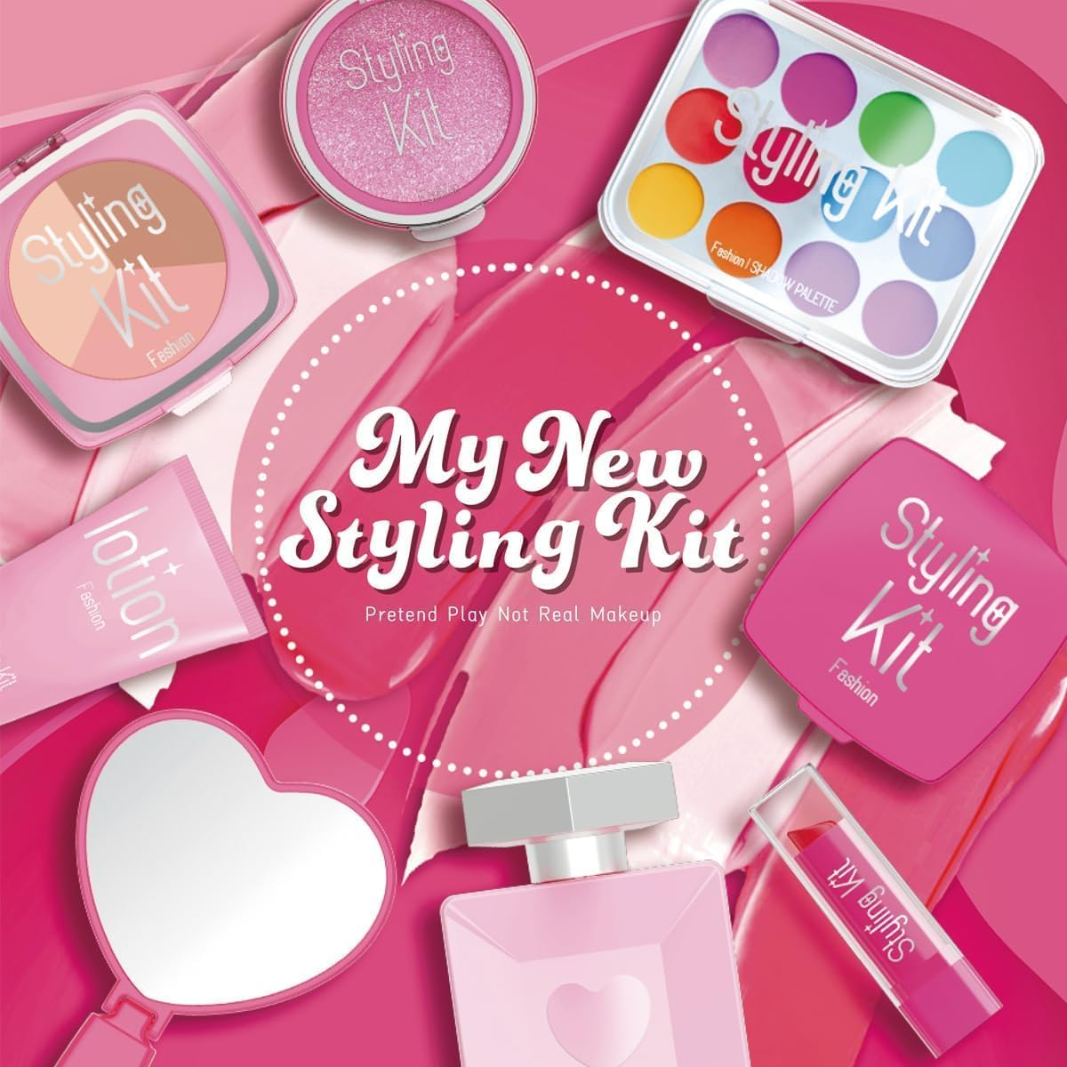 Fake Makeup Kits for Girls Toys 3 4 5 Years Old, Pretend Makeup Toys for Girls Birthday Gifts , Ages over 3 Years (Pink) image number 3