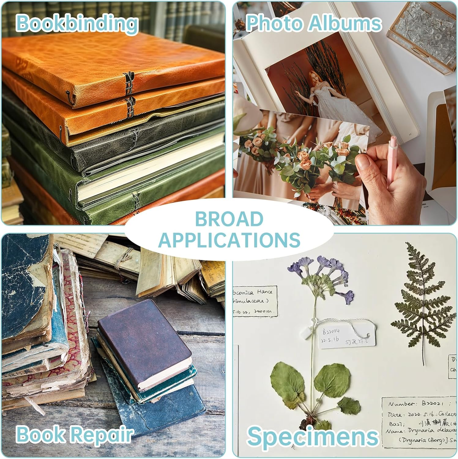 Nihome 35 PCS Book Press Binding Kit for Notebooks, Lesson Plans, Document Organization - Compact Bamboo Bookbinding Tools, Book Binding Supplies with Portable Handle for Beginners DIY image number 2