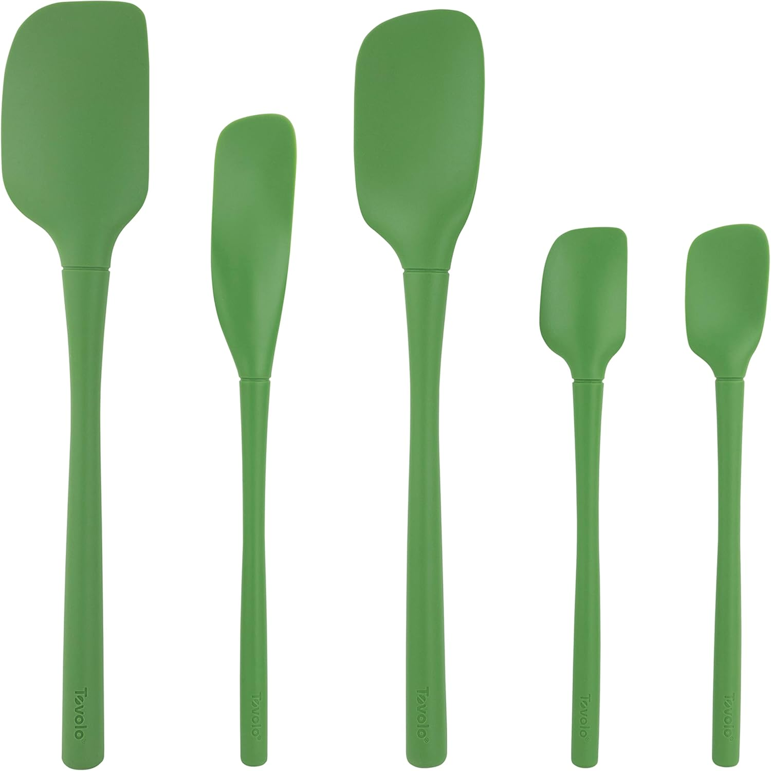 Tovolo Flex-Core&reg; All Silicone Spatula Set of 5 for Meal Prep, Cooking, Baking, and More - Pesto