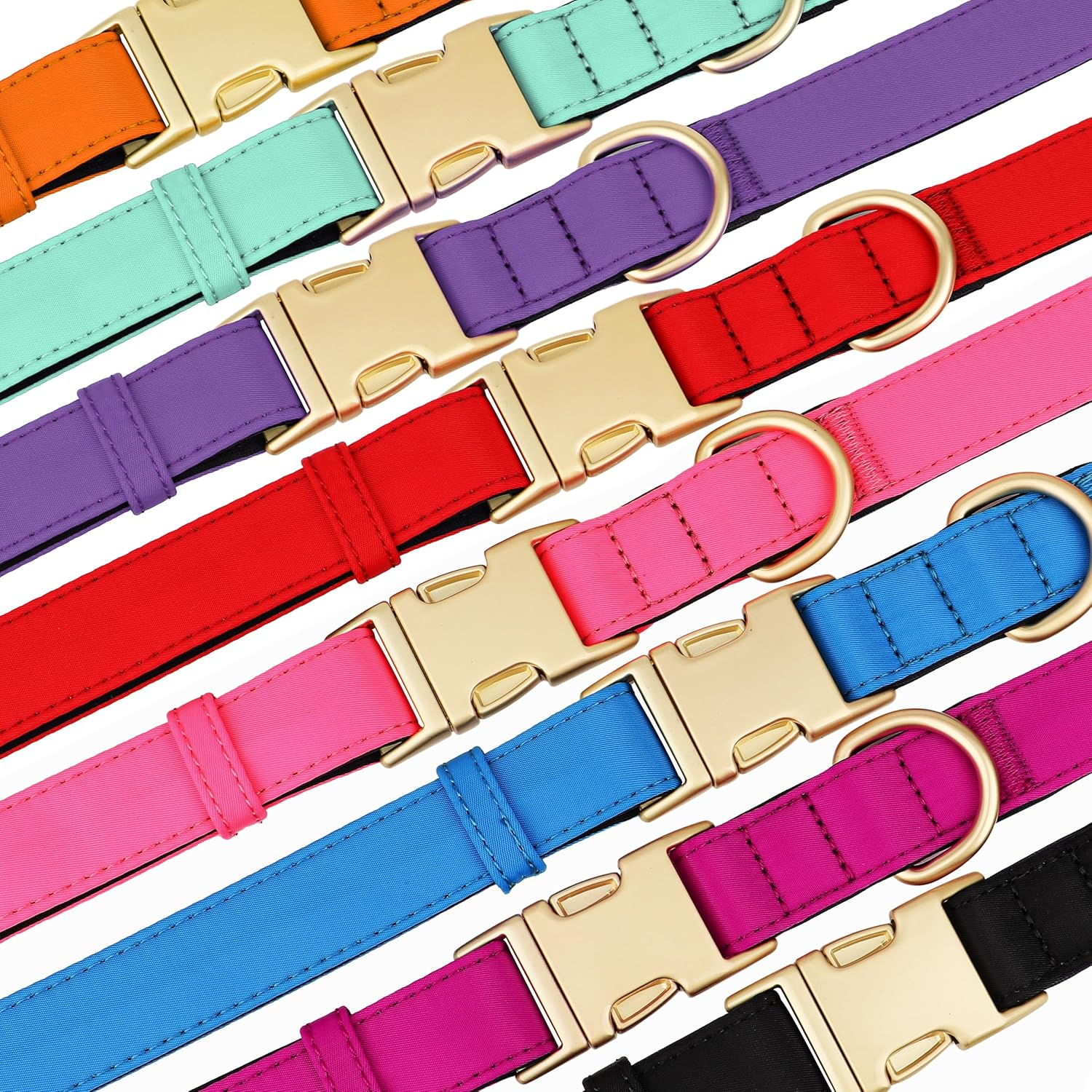 Didog Nylon Dog Collar, Soft Padded, Durable Dog Collar with Quick Release Metal Buckle, Lightweight and Breathable Dog Collar for Small Dogs, Red, S image number 2