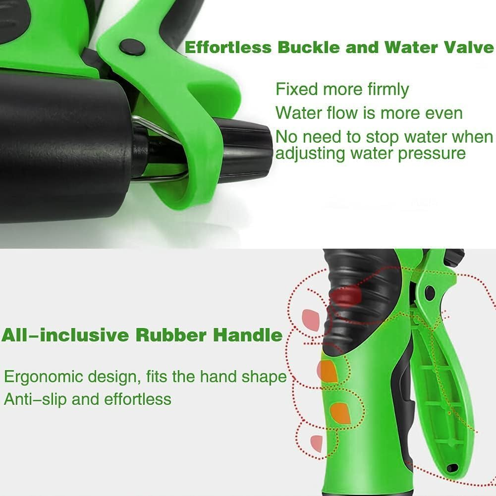 Cyperever 150Ft Expandable Garden Hose with 10-Pattern Nozzle & High-Pressure Black Spray Gun, 3/4" Brass Connector & Storage Bag, Retractable Water Hose High Pressure for Car Wash & Lawn Watering image number 3