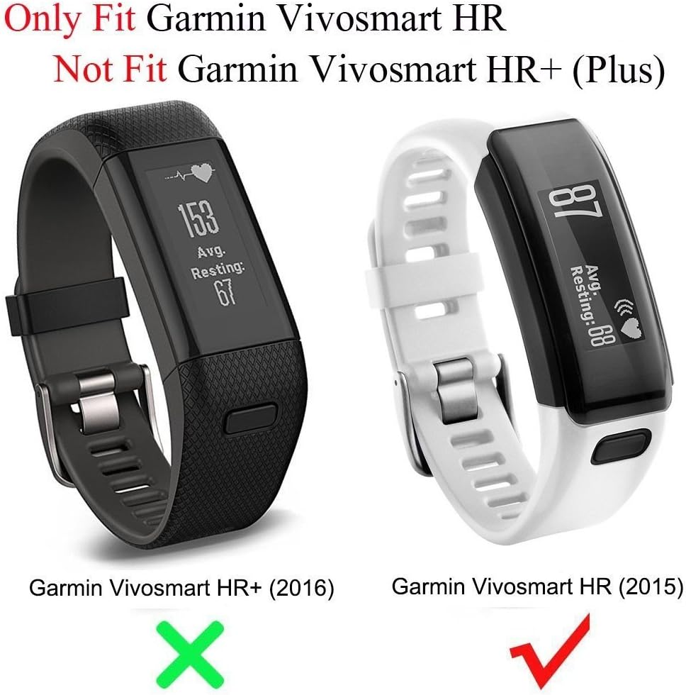 Band for Garmin Vivosmart Hr,Soft Silicone Watch Replacement Adjustable Sport Strap Band with Free Pin Removal Tools for Garmin Vivosmart Hr(No Tracker, Replacement Bands Only) image number 4