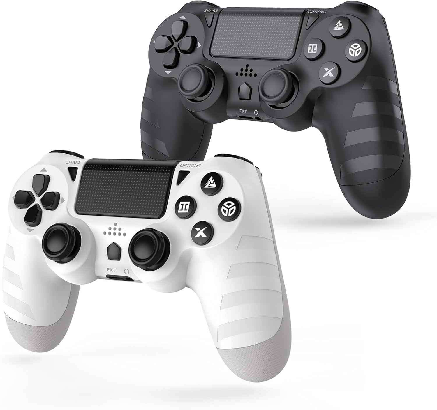 DYONDER 2-Pack Wireless Controllers for Ps4/Pro/Slim & PC &ndash; 1000Mah Battery, 6-Axis Motion Sensor, Audio Jack (Black & White)