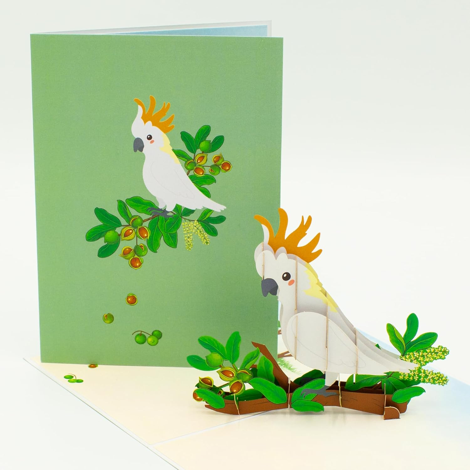 Cockatoo & Macadamia 3D Pop up Card, Australia Theme, Birthday Occasion image number 1