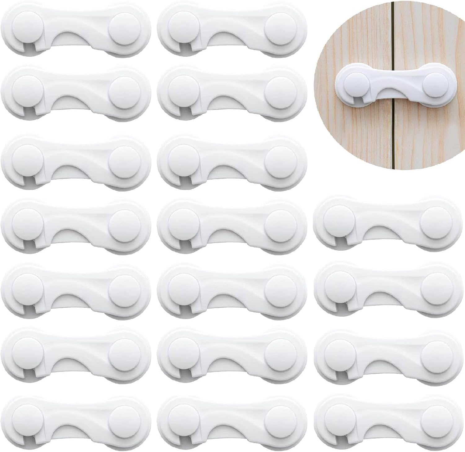 20 Pack Baby Locks Child Safety Cabinet Proofing,Life Child Safety Locks for Drawer Cupboards Fridge Oven Closet and Pantry image number 3