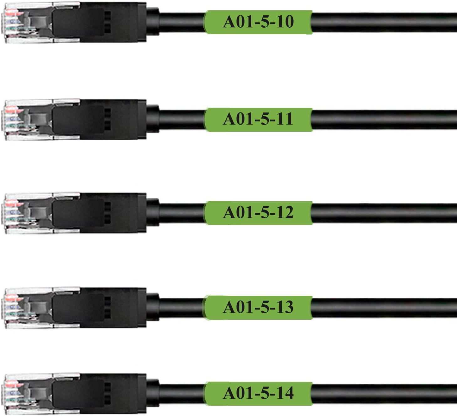 Mr-Label Self-Laminating Wrap around Cable Labels - Letter Sheet Laser Printer Only - for Wire Marking Identification (25 Sheets (800 Labels), 5 Assorted Color)