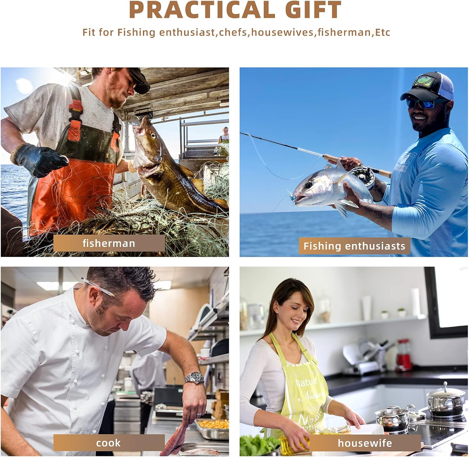 3Pieces Fish Scaler Remover Cleaner Fish Scaler Brush with Stainless Steel Sawtooth Easily Remove Fish Scales-Cleaning Brush Scraper for Chef and Home Cooks Kitchen Fish Cleaning Seafood Tools image number 1