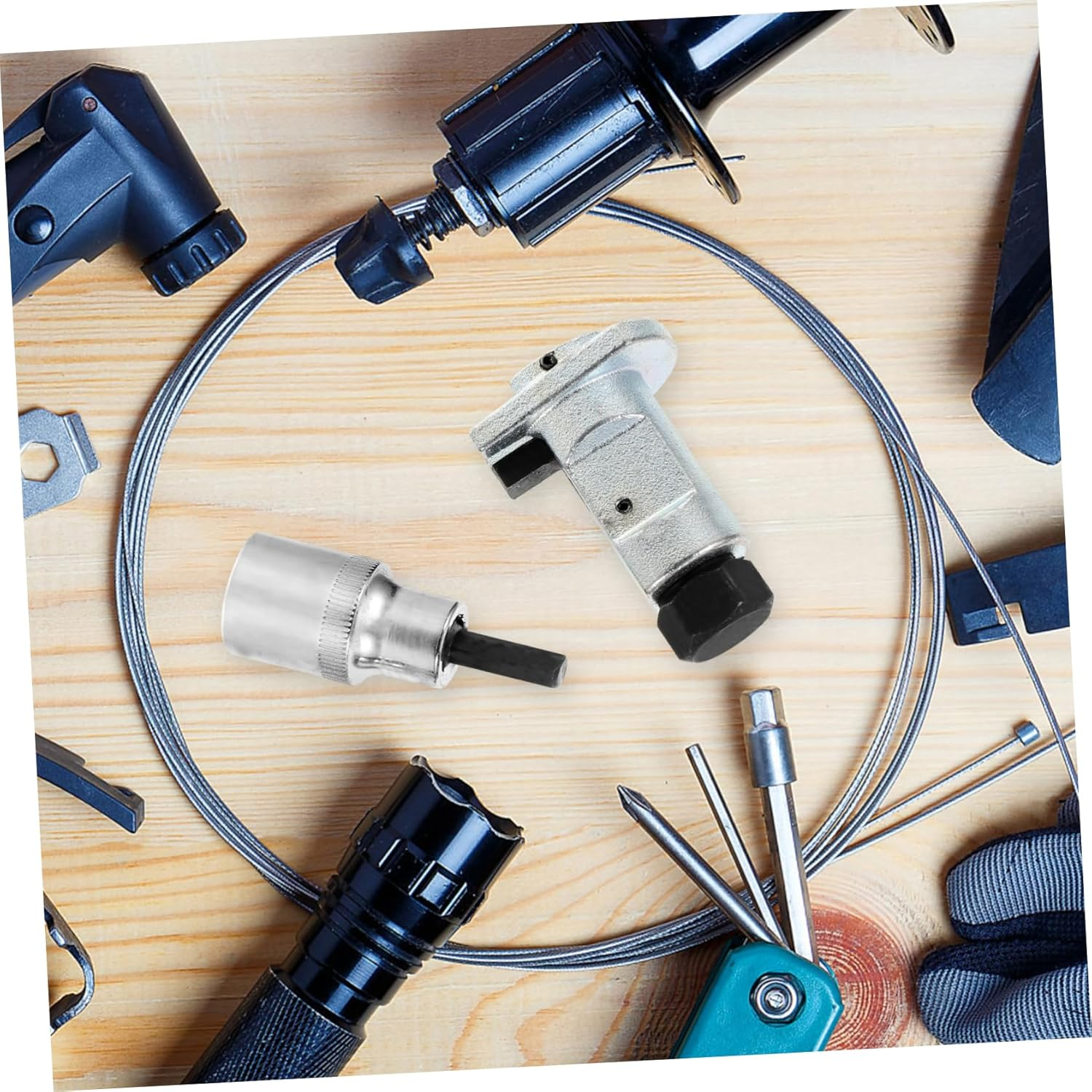 LIFKICH 3Pcs Car Shock Absorber Strut Remover Suspension Strut Spreader Tool with Nut Socket for Vehicle Supply and Automotive Suspension Dismantle image number 6