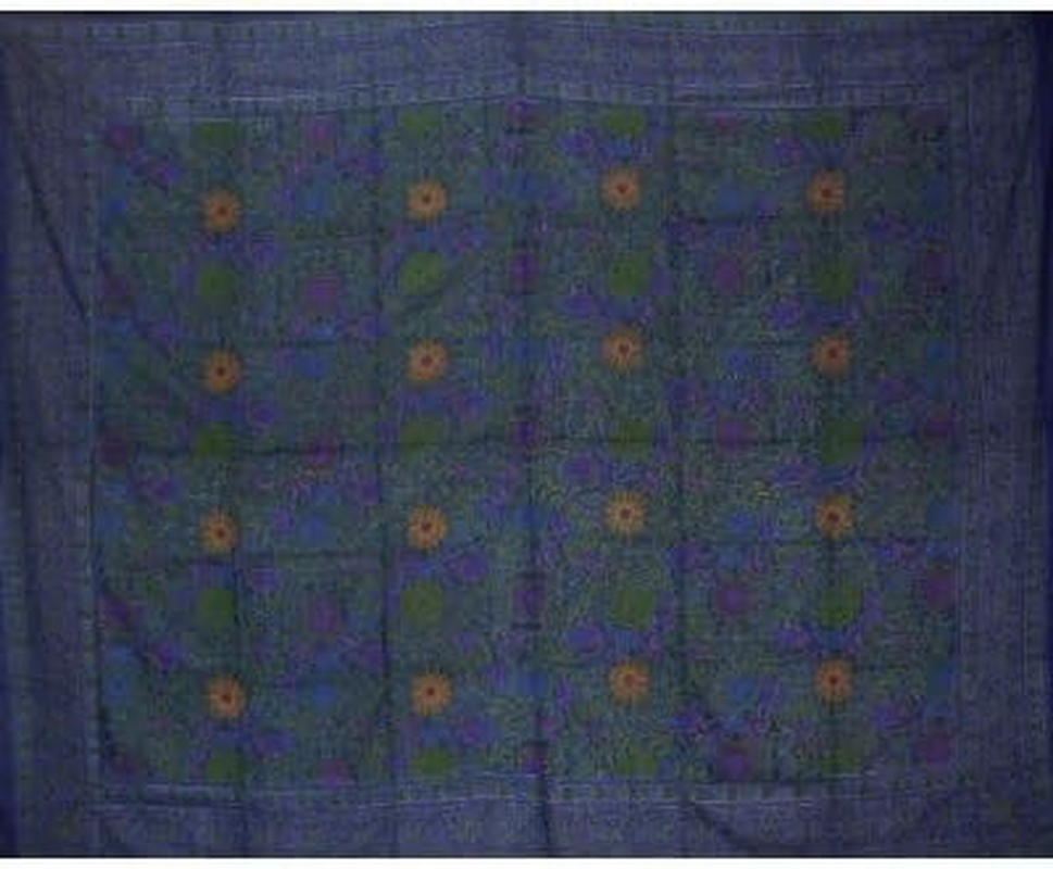 Indian Bedspread Cotton Sunflower Print Queen-King 270Cm X 270Cm
