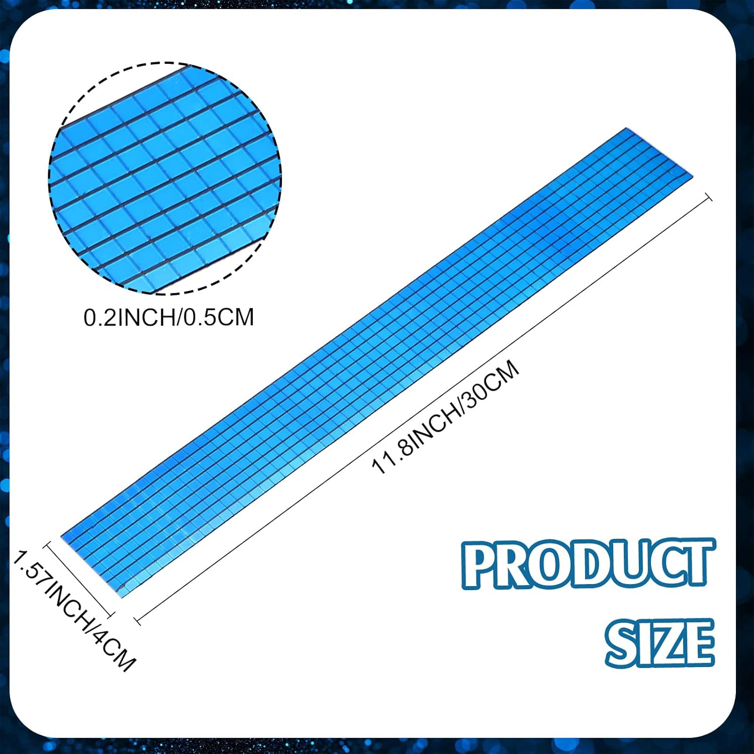 Queekay 4800 Pcs Disco Ball Self Adhesive Mirror Mosaic Tiles Glass 5 X 5 Mm Mini Disco Tiles Stickers Tape for Crafts Small Square Mirror for DIY Decoration(Blue) image number 2