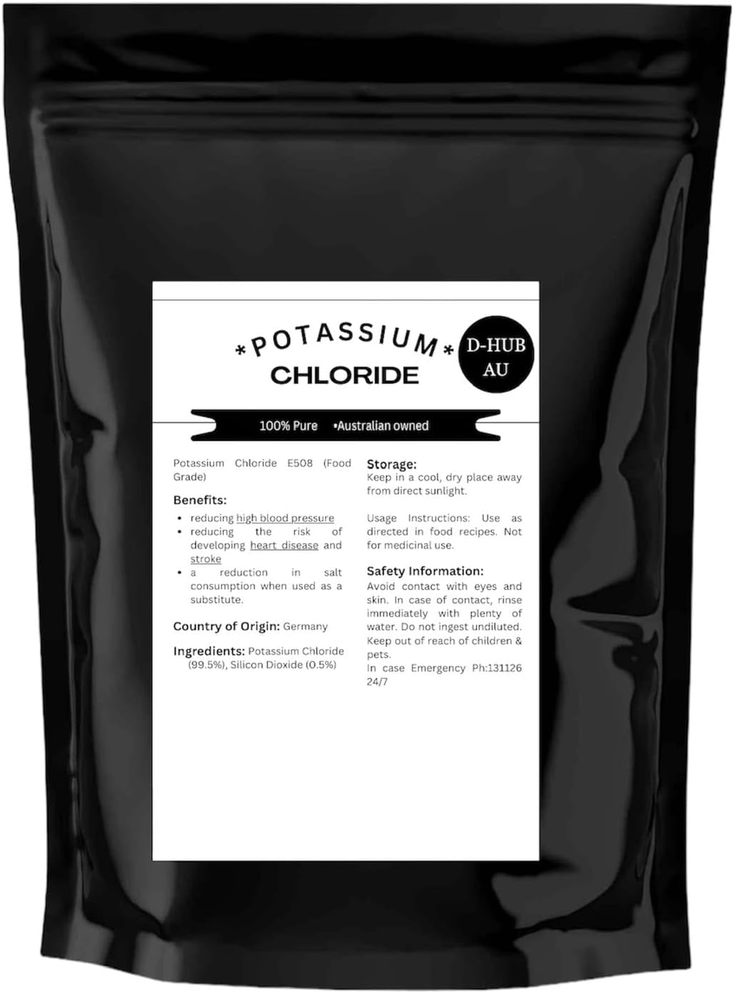 250G Potassium Chloride Powder Salt Substitute | Potassium Chloride Pure Powder Food Grade. image number 1