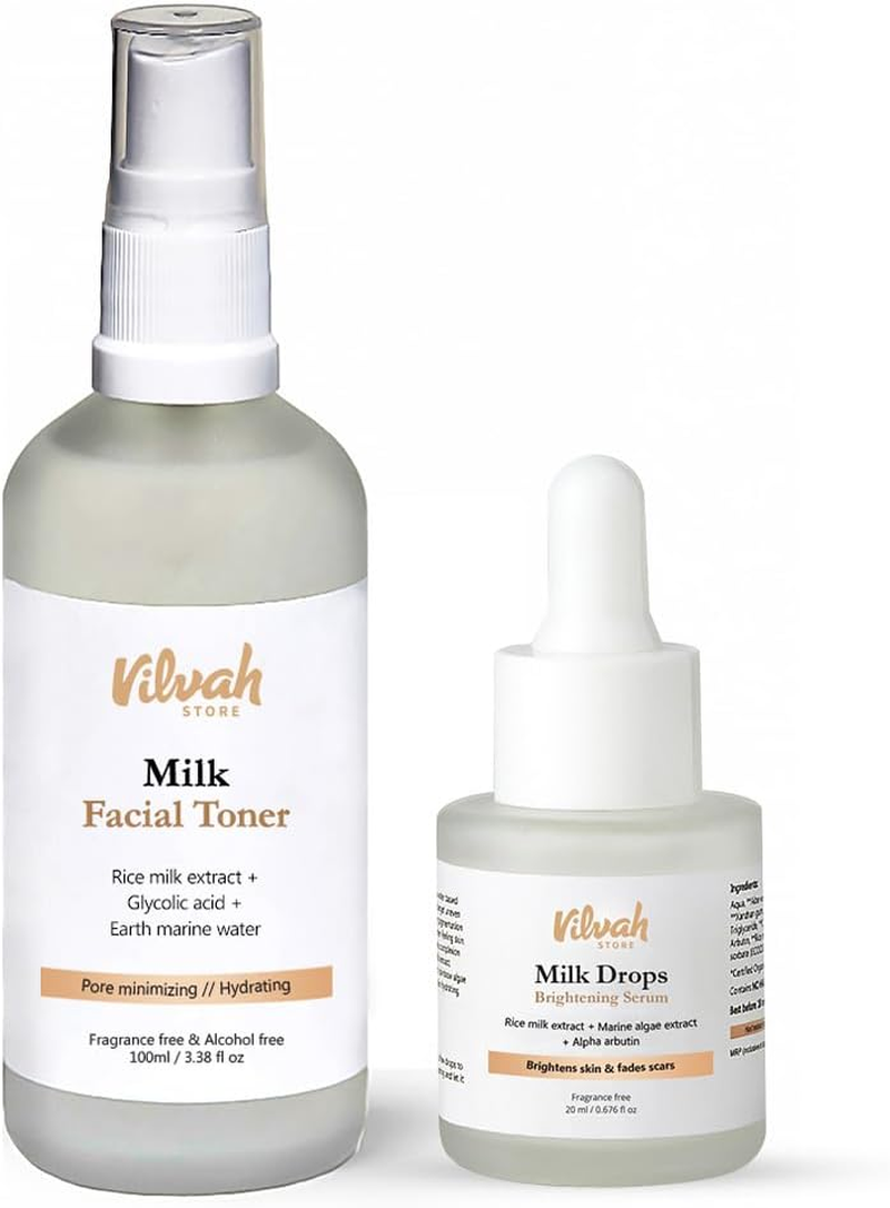 Vilvah Store Skin Hydrating Combo | Milk Drops Serum | Milk Face Toner | Minimizes Pores and Hydrates Skin | Balances & Restores Skin'S Ph Levels image number 4