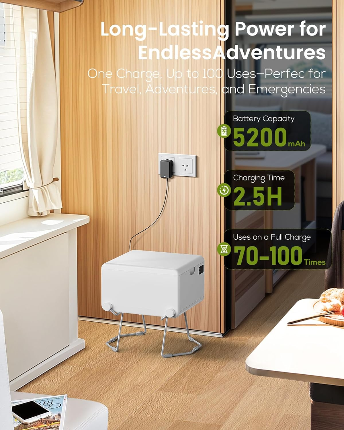 Modiwell Dry Flush Toilet &ndash; Waterless, Odorless, Self-Contained | Rechargeable Portable Toilet for Rvs, Van, Boat, Tiny House, Off-Grid | Easier to Use than Composting or Incinerator Toilets image number 2