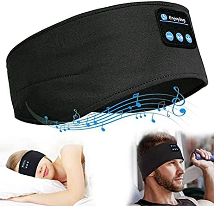 Epalzonexp Wireless Bluetooth 5.0 Headphone Music Eye Mask Stereo Headphones Earphone Music Headband Sleep Headphones for Side Sleepers Sports Headphone Outdoor (Black) - Black image number 5