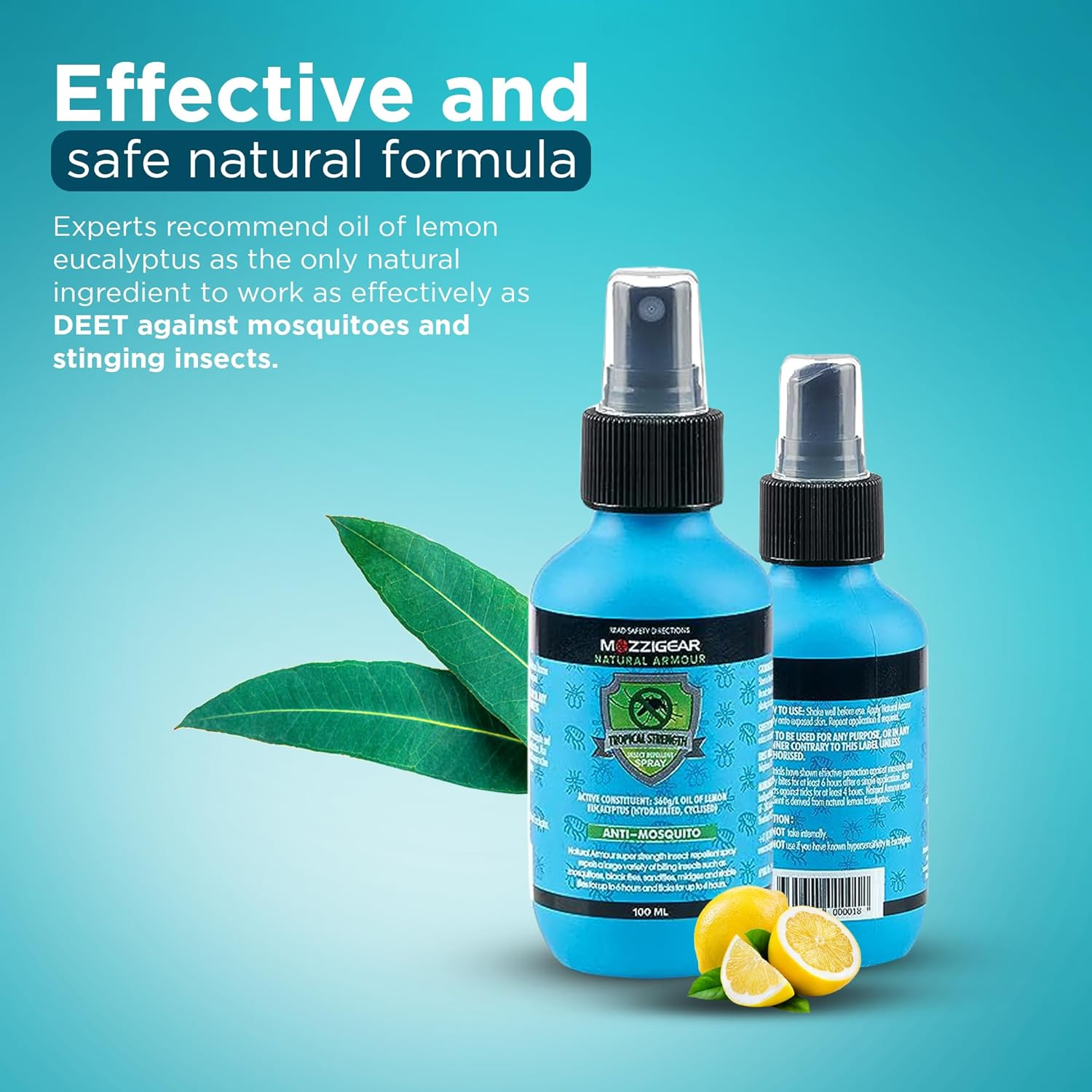 Mozzigear Natural Armour Mosquito Spray 100Ml - Long-Lasting Plant-Based Insect & Bug Spray - Suitable for Family, Kids & Babies - DEET & Chemicals Free - Made in Australia image number 6