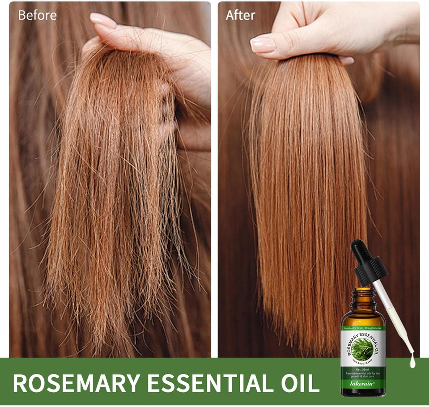 Hair Growth Oil Rosemary | 30Ml Rosemary Hair Oil for Hair Growth,Hair Growth Oil and Hair Oil for All Hair Types, Hair Loss, Split Ends and Dry Scalp image number 1