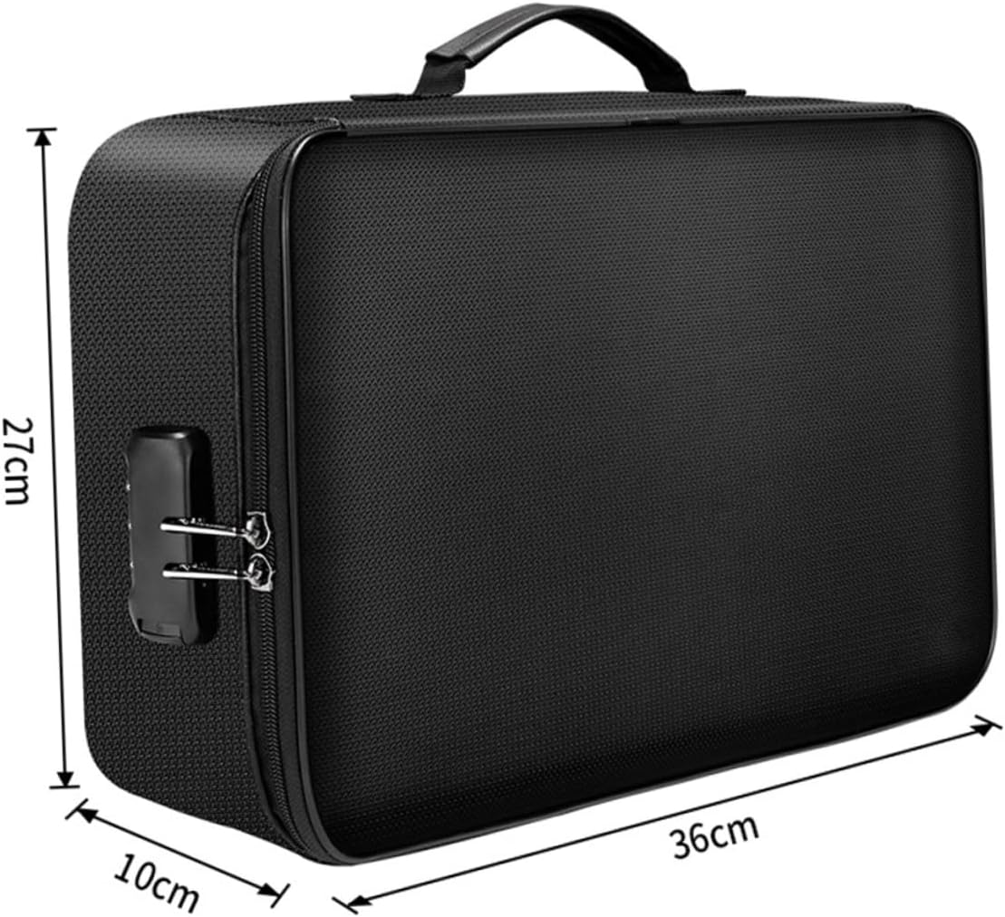 WRITWAA Fireproof Certificate Document Holder Fireproof Money Safe Document Bag Portable File Folder