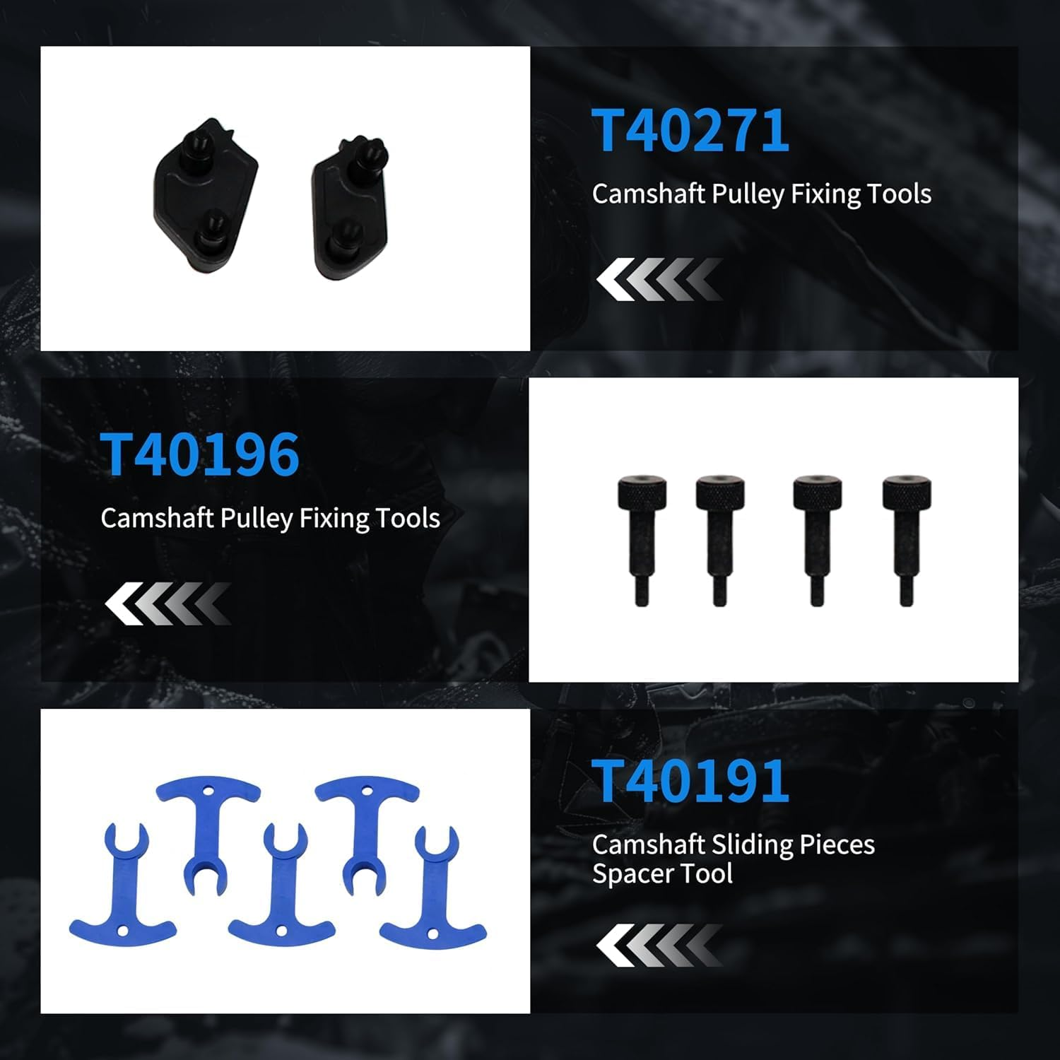 Kuntech 29 PCS Engine Camshaft Holding Alignment Adjustment Lock Timing Tool Kit Compatible with VW Audi A3 A6 TS TFSI (2006-2013 EA888 Engine (1.8L 2.0L), 4V T10355 T40191 T40266 T10352 FVNST9143-A) image number 6