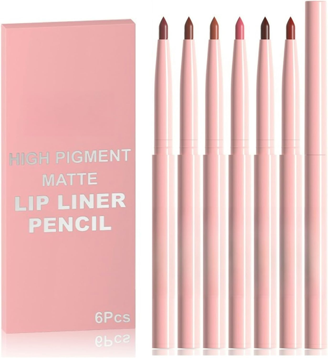 6 Colors Brown Lip Liner Set for Women - Dark Red Nude Waterproof Lip Liner Pencils for Defining & Filling Lips, Long-Lasting Smooth Lip Makeup, High Pigmented Pack image number 3