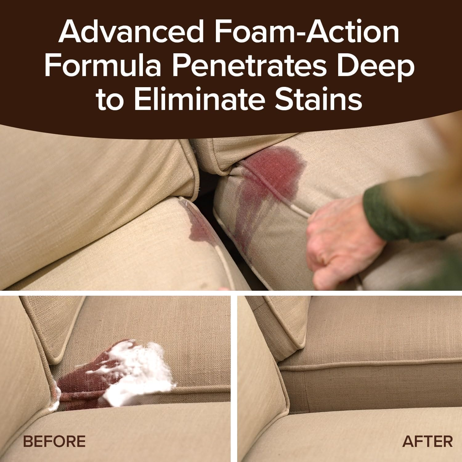 Horsepower Bull Shot MAX Strength Carpet Spot & Stain Remover, AS-SEEN-ON-TV, Just Point & Spray, Stain-Lifting Foam Action, Pet Stains & Odors, Coffee, Wine, New & Old Stains & More image number 6