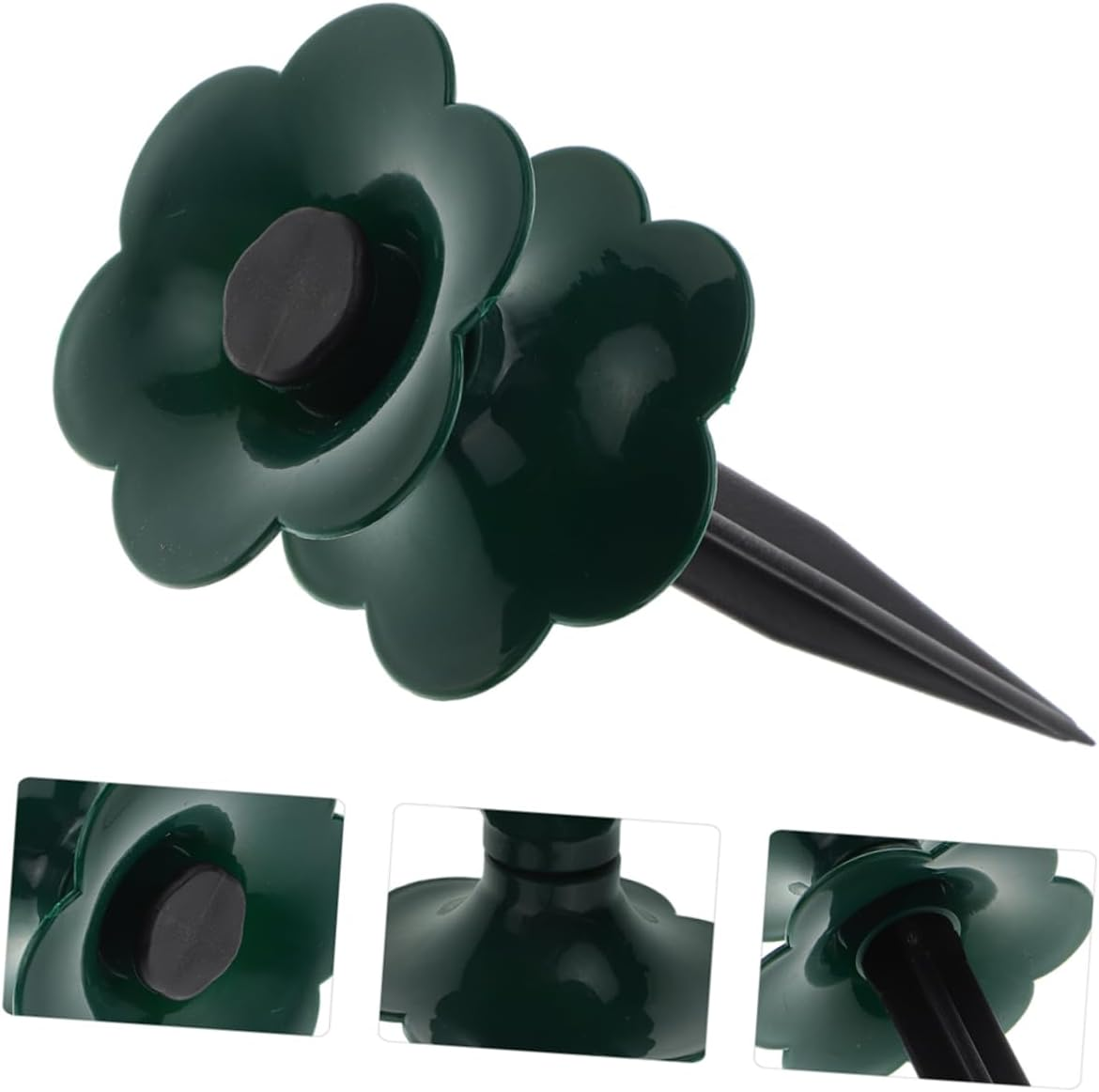 Kisangel 6Pcs Garden Hose Guide Spikes Ground Stakes for Outdoor Lawn and Garden Use Small Sturdy Plastic Water Hose Holders in Black and Green for Gardening Supplies image number 2