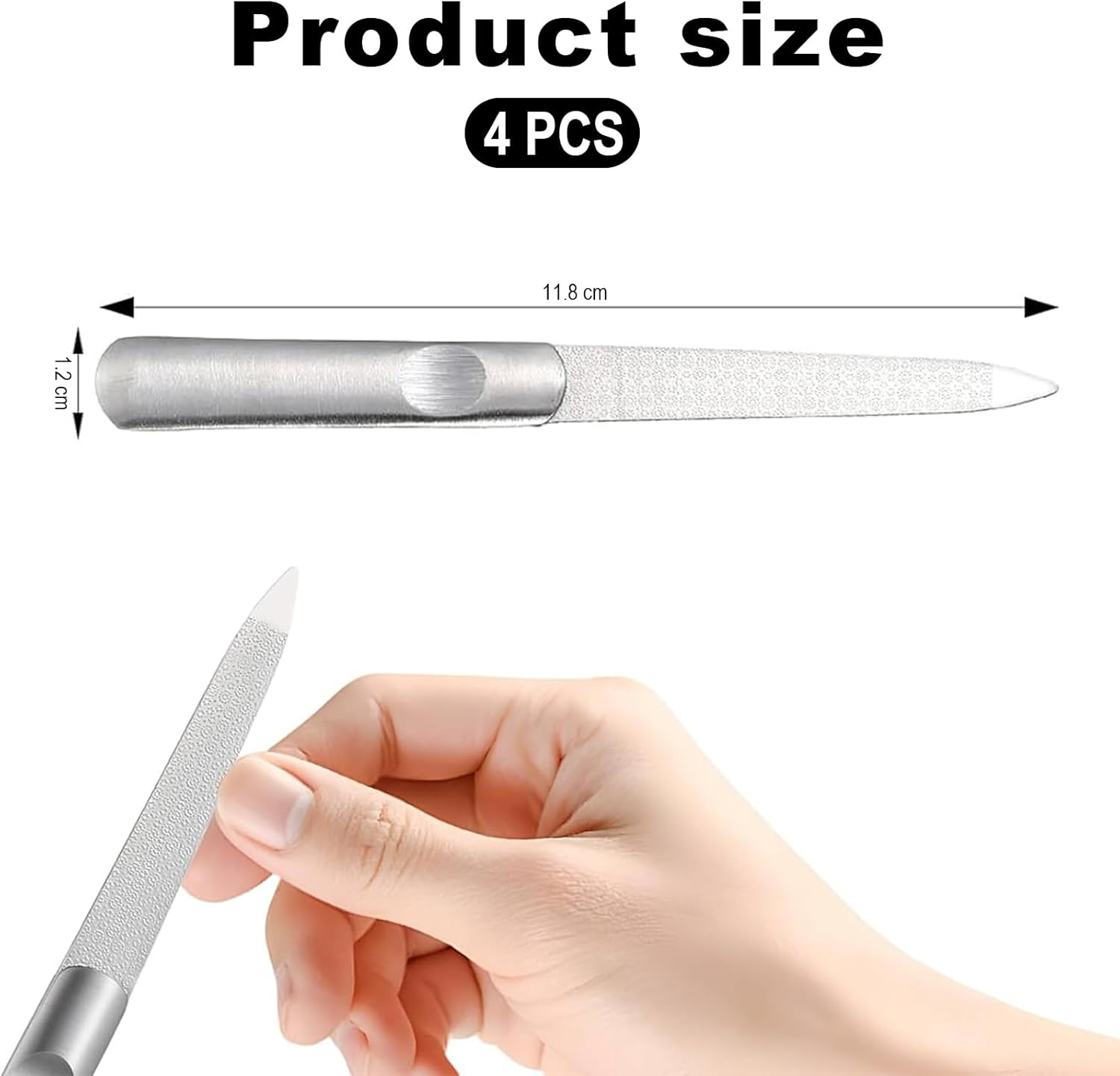 Bangbobi 4 Piece Stainless Steel Nail File Set - Natural Nail File for Foot Care Suitable for Professional Manicure Treatments