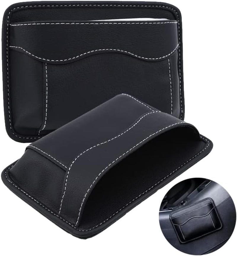 Betterjonny 2 Pcs Car Side Pocket Organizer, PU Leather Car Seat Side Storage Pocket Multifunctional Auto Console Side Storage Bag for Car Interior Organizer image number 5